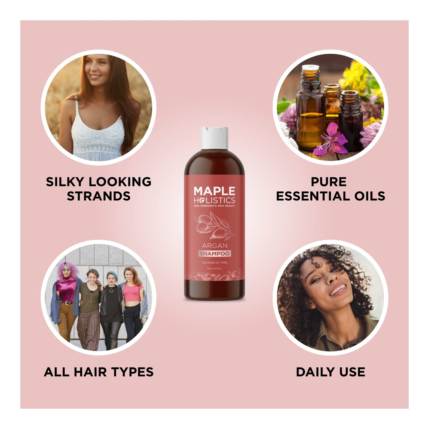 Argan Oil Shampoo for Dry Hair - Sulfate Free Shampoo for Damaged Hair and Frizz with Argan Oil for Hair - Volumizing Shampoo for Hair Shine and Volume Featuring Ultra Moisturizing Natural Oils : Beauty & Personal Care