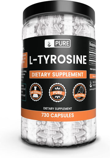 Pure Original Ingredients L-Tyrosine (730 Capsules) No Magnesium Or Rice Fillers, Always Pure, Lab Verified