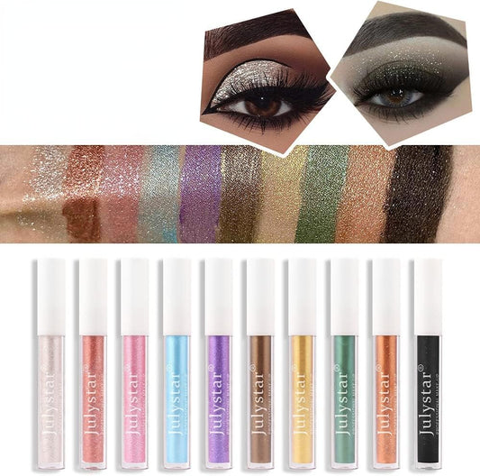 Julystar Polarized Liquid Eye Shadow Cosmetics, Shimmering Monochromatic Eye Shadow Cosmetics (01#)