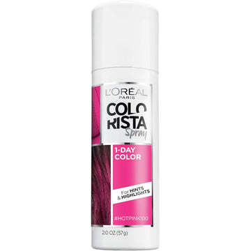 L'Oreal Paris Colorista 1-Day Washable Temporary Hair Color Spray, Hot Pink, 2 Ounces