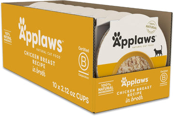 Applaws Natural Wet Cat Food In Broth, Limited Ingredient Cat Food Cups, Grain-Free Cat Food Pots, No Artificials, 100% Natural Ingredient Cat Food, Sardine & Mackerel In Broth (10 X 2.12 Oz Cups)