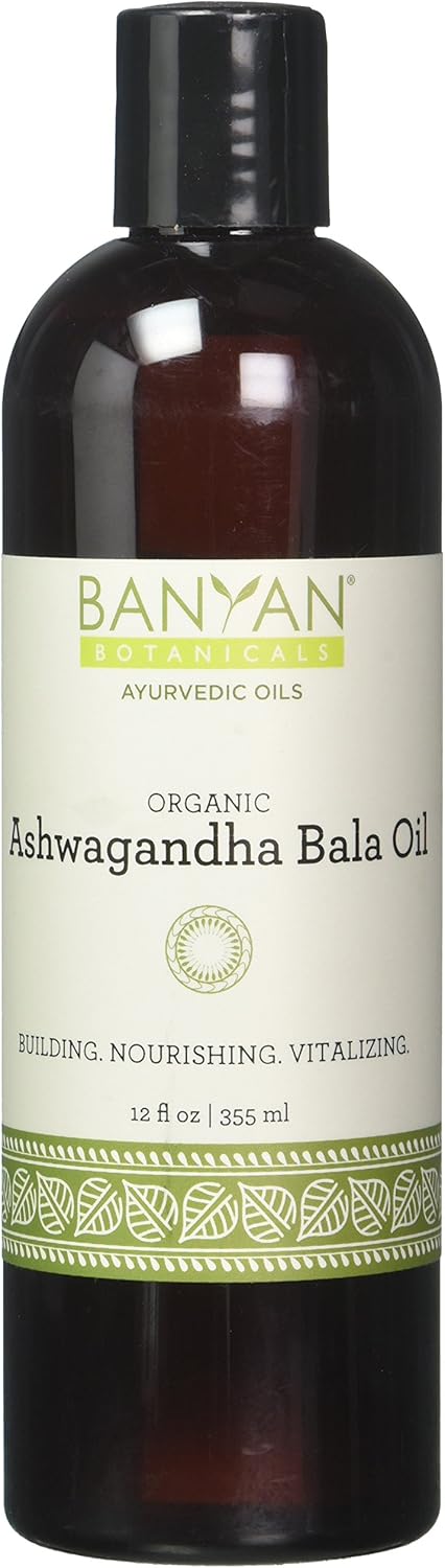 Banyan Botanicals Ashwagandha Bala Oil – Organic Herbal Massage Oil with SIDA Cordifolia ­­– Ayurvedic Massage Oil to Build Strength & Tone – 1 – Non GMO Sustainably Sourced Vegan