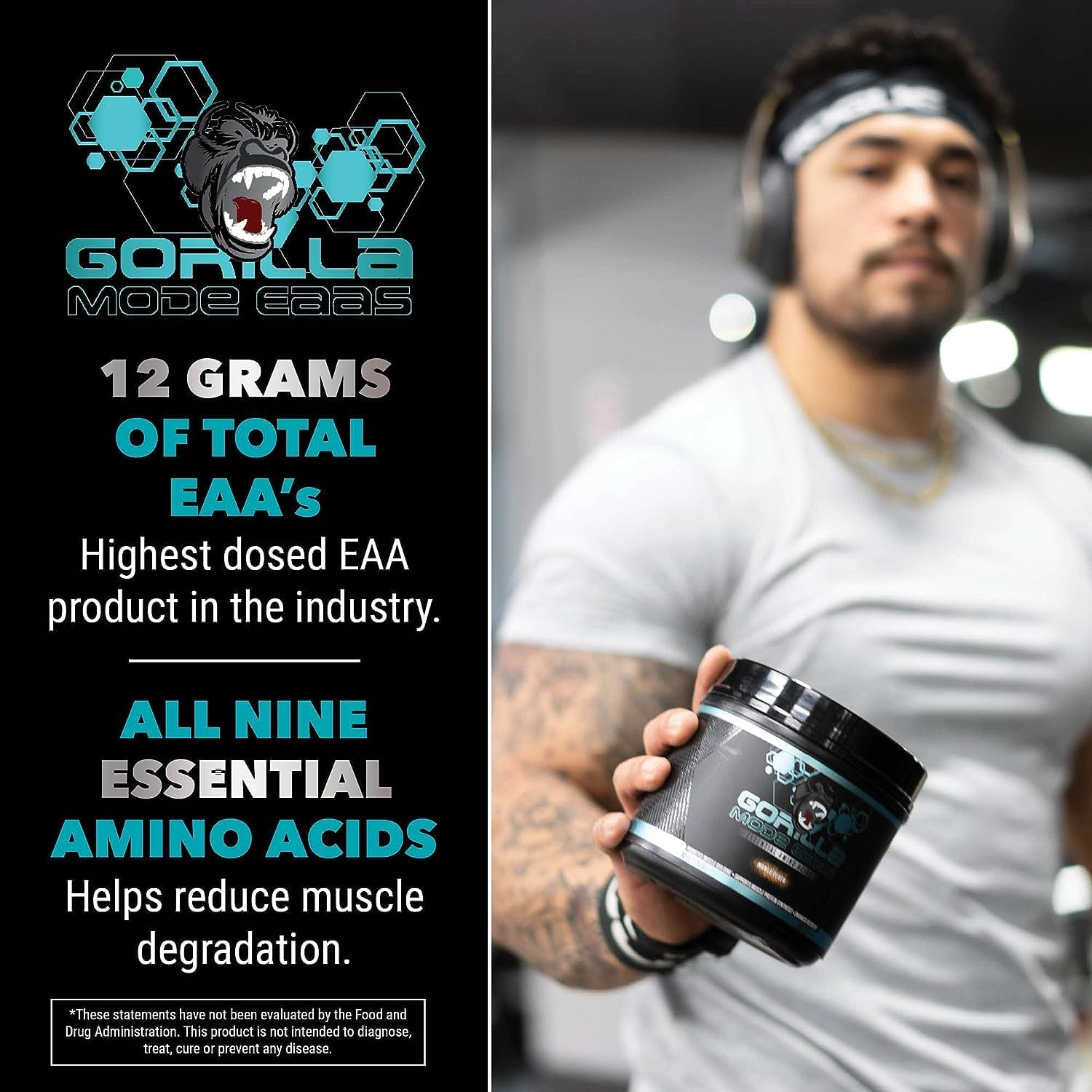 Gorilla Mode EAAs - Essential Amino Acids to Support Muscle Building, Enhanced Recovery, and Protein Synthesis/Use Before, During, or After Your Workout / 489 Grams (Bombsicle) : Health & Household