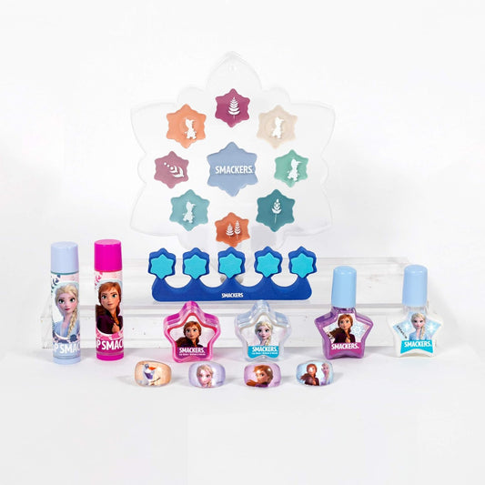 Lip Smacker Disney Frozen II Color Makeup Set For Girls, Shimmer Cream, Lip Gloss, Lip Balm, Nail Polish : Everything Else