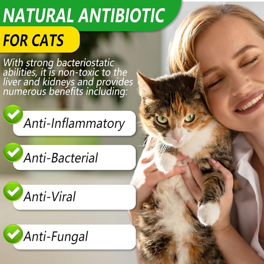 Antibiotics for Cats, Cat Antibiotics - Supports Immune & Allergy Itch Relief, Health Supplies Cats UTI, Cat Multivitamin, Chicken Flavor- 60ml