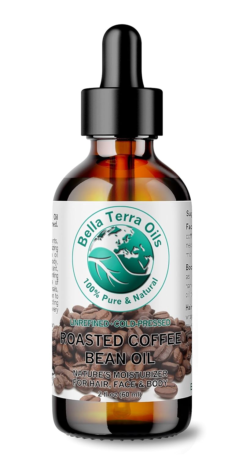 Bella Terra Oils - Roasted Coffee Bean Oil 2 oz - Rich in Vitamin E & Chlorogenic Acid, Infused with Linoleic & Palmitic Acid, The Essence of Pure Coffee