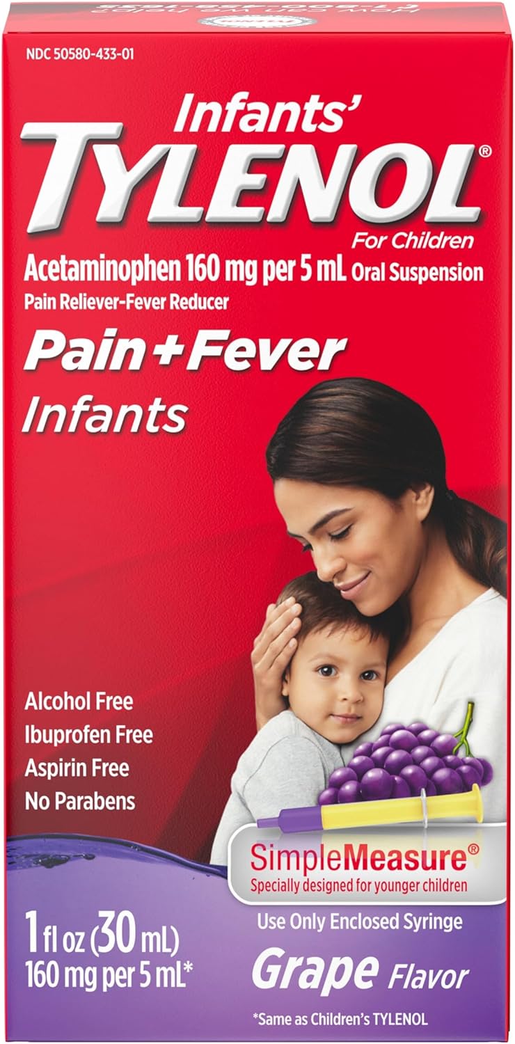 Infants' Tylenol Acetaminophen Liquid Medicine, Grape, 1 fl. oz