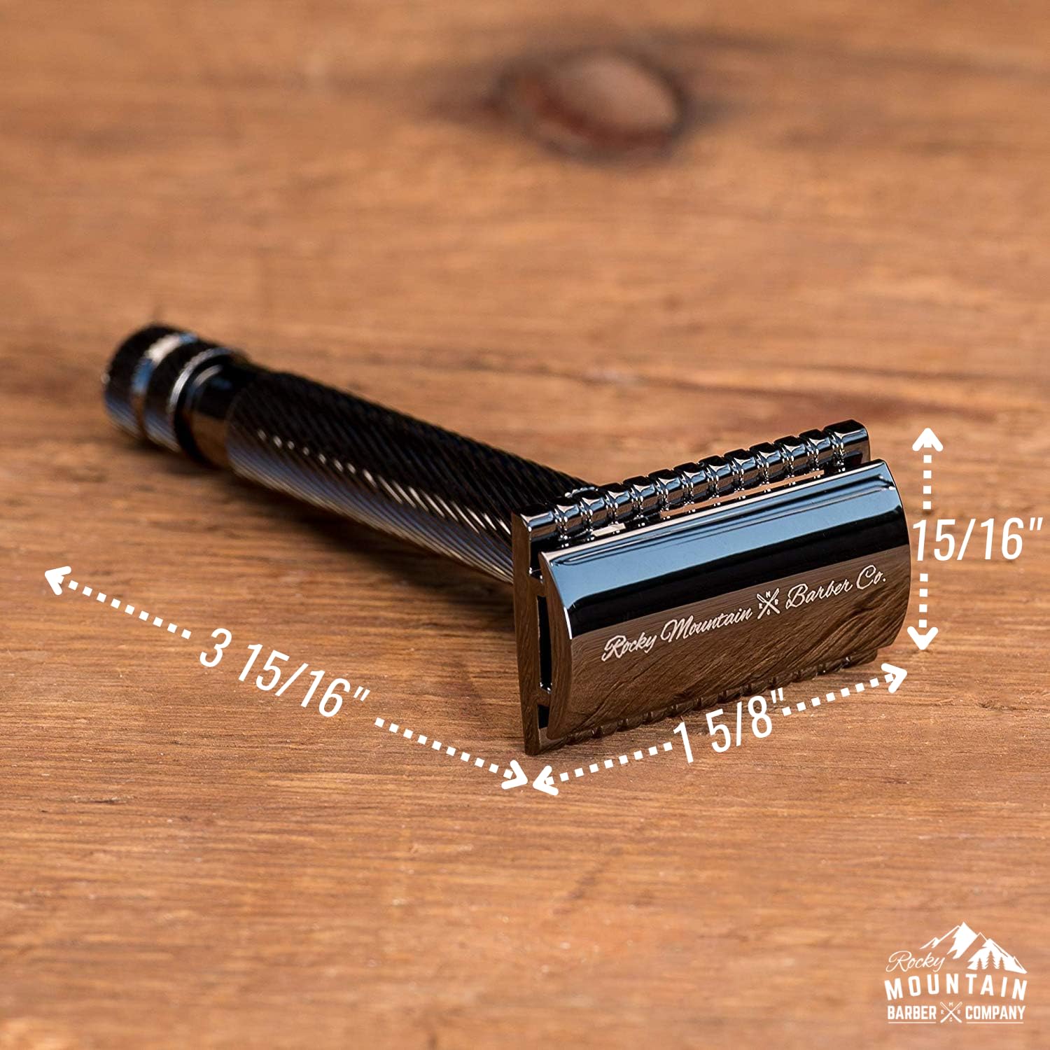 Men'S Double Edge Safety Razor - Premium, Heavy Duty Safety Razor, 3 Piece Closed Comb Design For A Closer Shave - Made With Brass & Metal Finish By Rocky Mountain Barber Company : Beauty & Personal Care