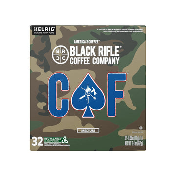 Black Rifle Coffee Company Caf, Medium Roast Coffee Pods With 2X The Caffeine, 32 Single Serve Coffee Pods
