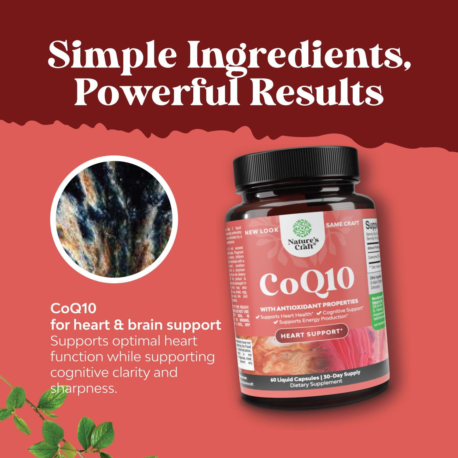 CoQ10 200mg per serving Liquid Capsules Supplement - High Absorption Coenzyme Q10 200mg per serving Heart Health and Potent Energy Support - Co Q10 supplement for Fertility and Immune System Support : Health & Household
