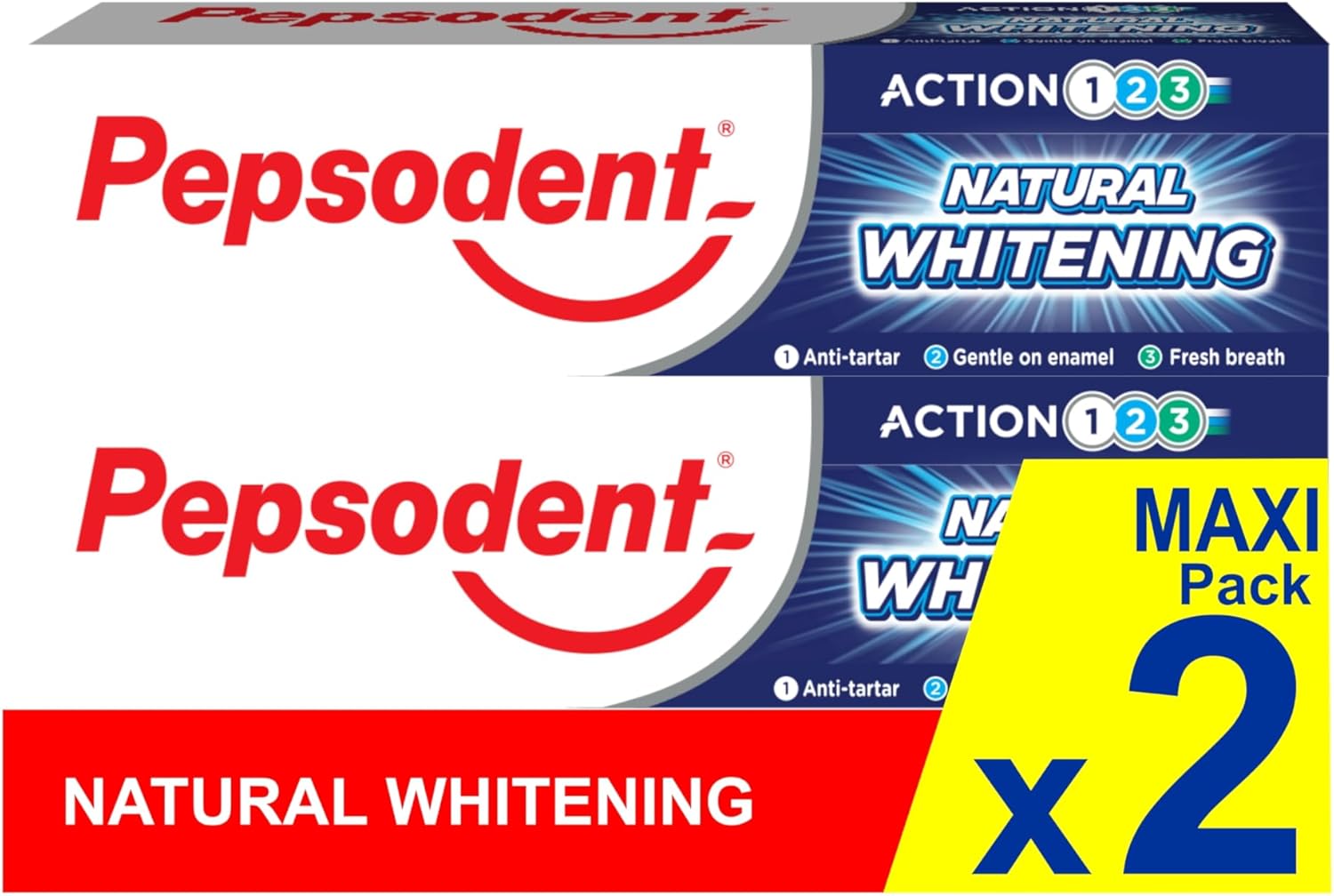 Pepsodent Natural Whitening Fluoride and Calcium Toothpaste for Whiter Teeth in One Week 75ml (2x75ml Pack) : Amazon.co.uk: Health & Personal Care