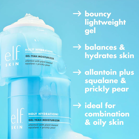 E.L.F. Skin Holy Hydration! Gel-Yeah Moisturiser, Lightweight Moisturiser For Plump, Hydrated Skin, Infused With Squalane, Vegan & Cruelty-Free