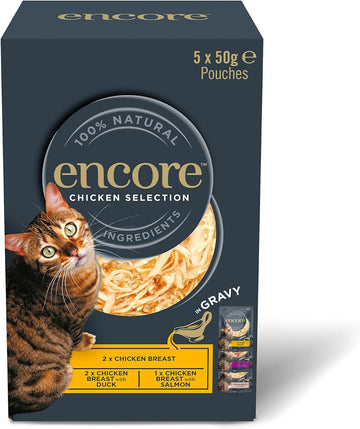 Encore Natural Wet Cat Food, Pouch Multipack Chicken Selection in Gravy, 50g (5x50g Pouches)?ENC8500-1EN