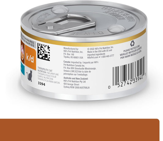 Hill'S Prescription Diet K/D Kidney Care Vegetable, Tuna & Rice Stew Wet Cat Food, Veterinary Diet, 2.9 Oz. Cans, 24-Pack