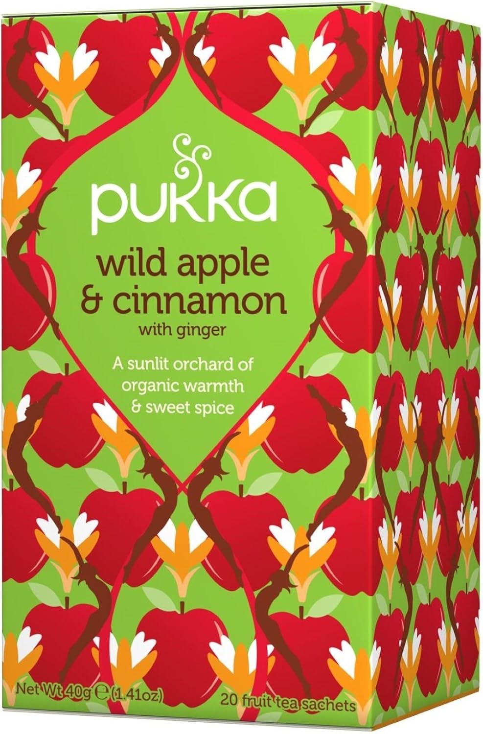 Pukka Wild Apple & Cinnamon with Ginger Teabags 20 per pack - Pack of 2 : Grocery & Gourmet Food