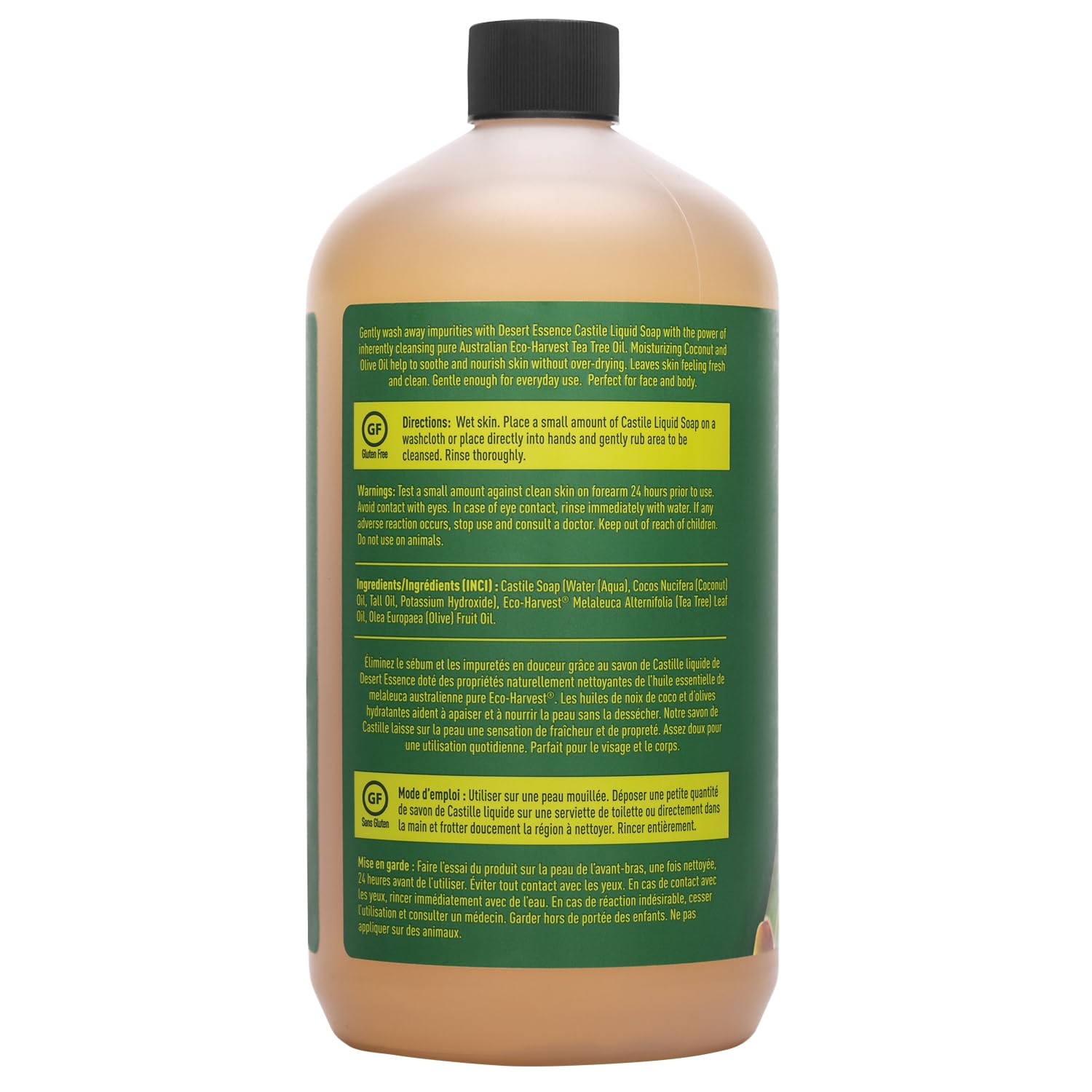 Desert Essence Castile Liquid Soap With Organic Tea Tree Oil, 8 Fluid Ounce : Hand Washes : Beauty & Personal Care