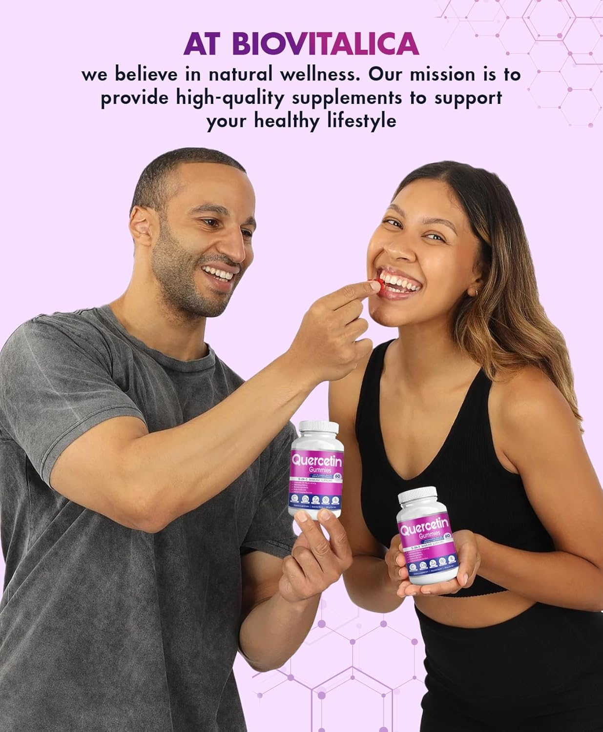 Quercetin Gummies By Biovitalica - Quercetin With Bromelain Vitamin C And Zinc & Elderberry + Vitamin D3-5 In 1 Immune Support - Zinc Quercetin 750 Mg For Kids And Adult (6, Quercetin) : Health & Household