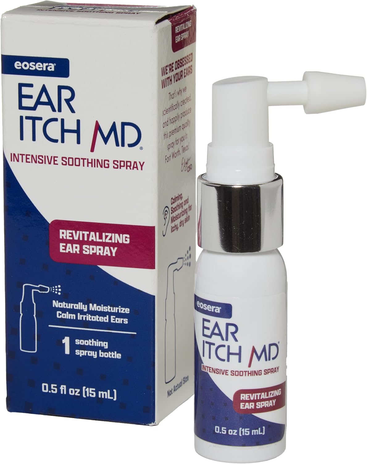 Eosera® Ear Itch Md® - Ear Drops For Itchy Ears | Dry Ear Relief | Soothing Spray | Moisturizing Formula | Allergies, Eczema, Dermatitis, Psoriasis, Perimenopause, Menopause, Hearing Aids