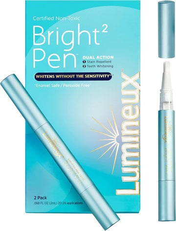 Lumineux Whitening Pen - Bright Pen 2-Pack, Enamel Safe Teeth Whitening - No Sensitivity - Stain Repellant - Dentist Formulated & Certified Non-Toxic