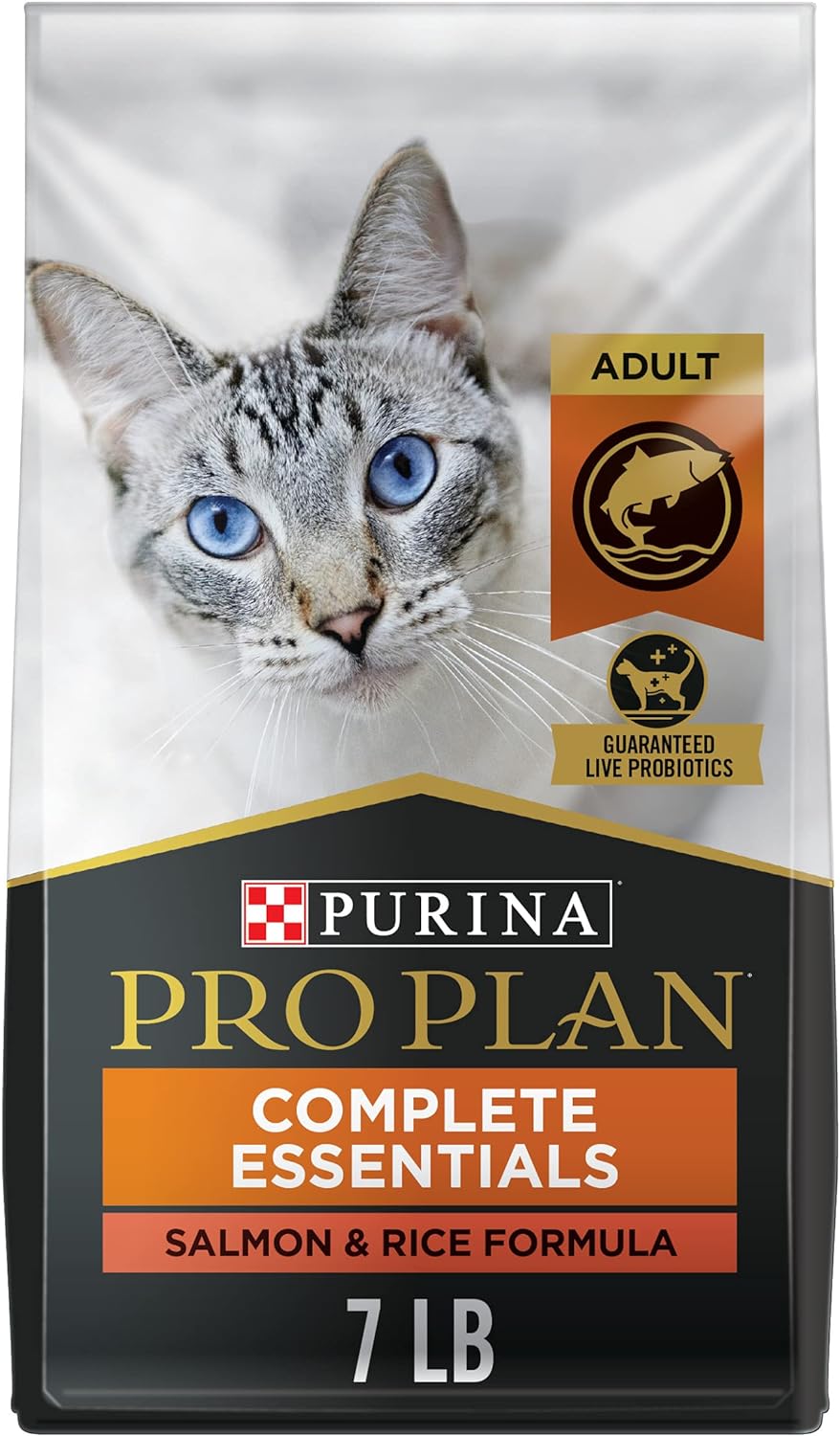 Purina Pro Plan High Protein Cat Food With Probiotics for Cats, Salmon and Rice Formula - 7 lb. Bag