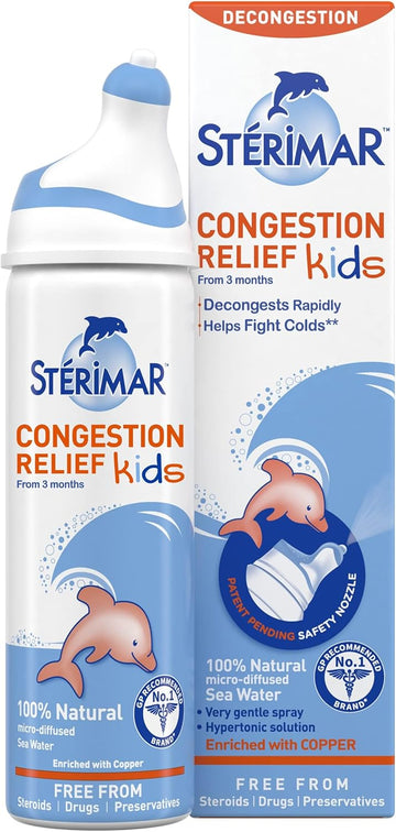 Stérimar Congestion Relief Kids, Nasal Spray, 100% Natural Sea Water, 50 Ml (Pack Of 2)