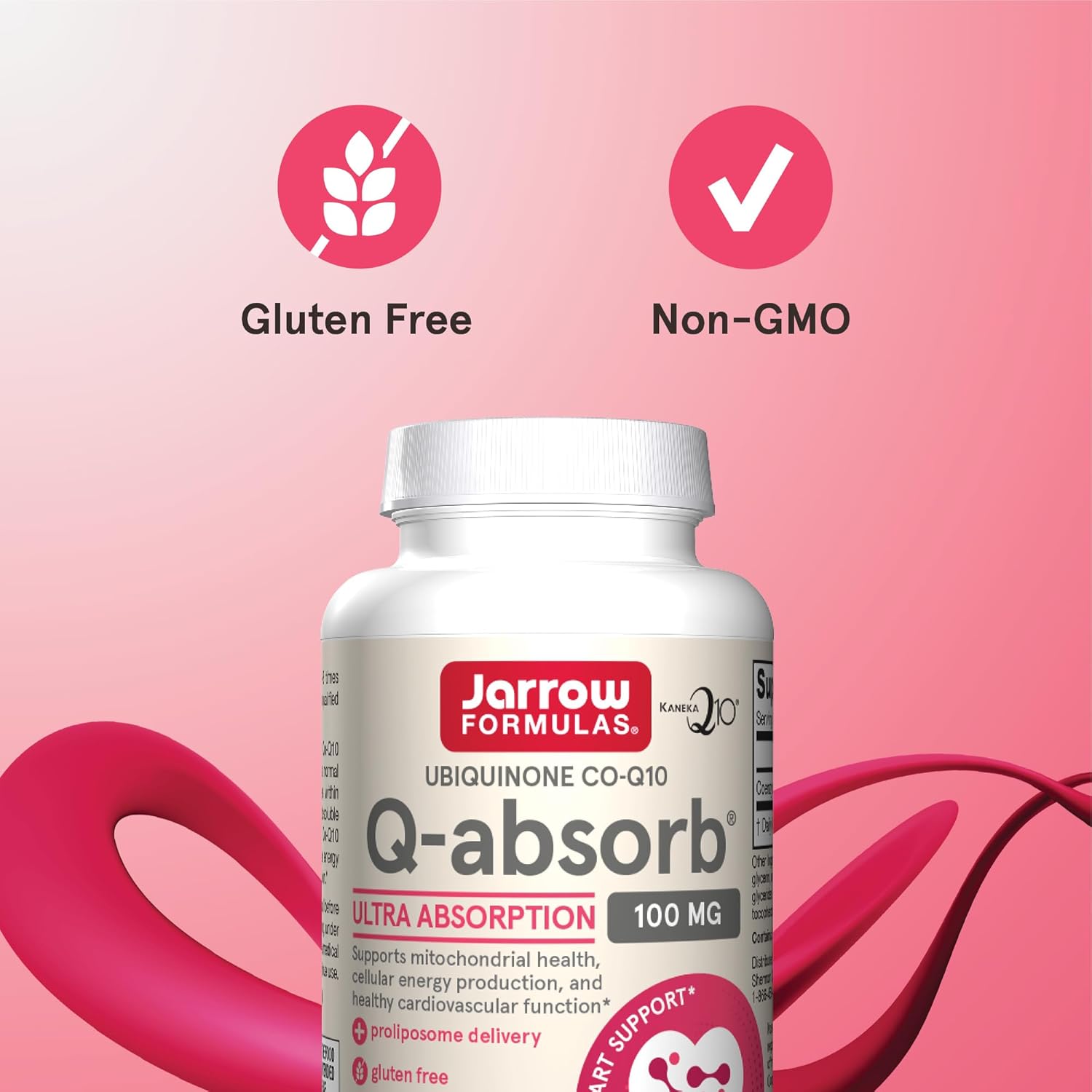Jarrow Formulas Q-Absorb Ubiquinone Co-Q10 100 Mg, Dietary Supplement, Antioxidant Support For Mitochondrial Health, Cellular Energy Production And Cardiovascular Health, 60 Softgels, 60 Day Supply : Health & Household