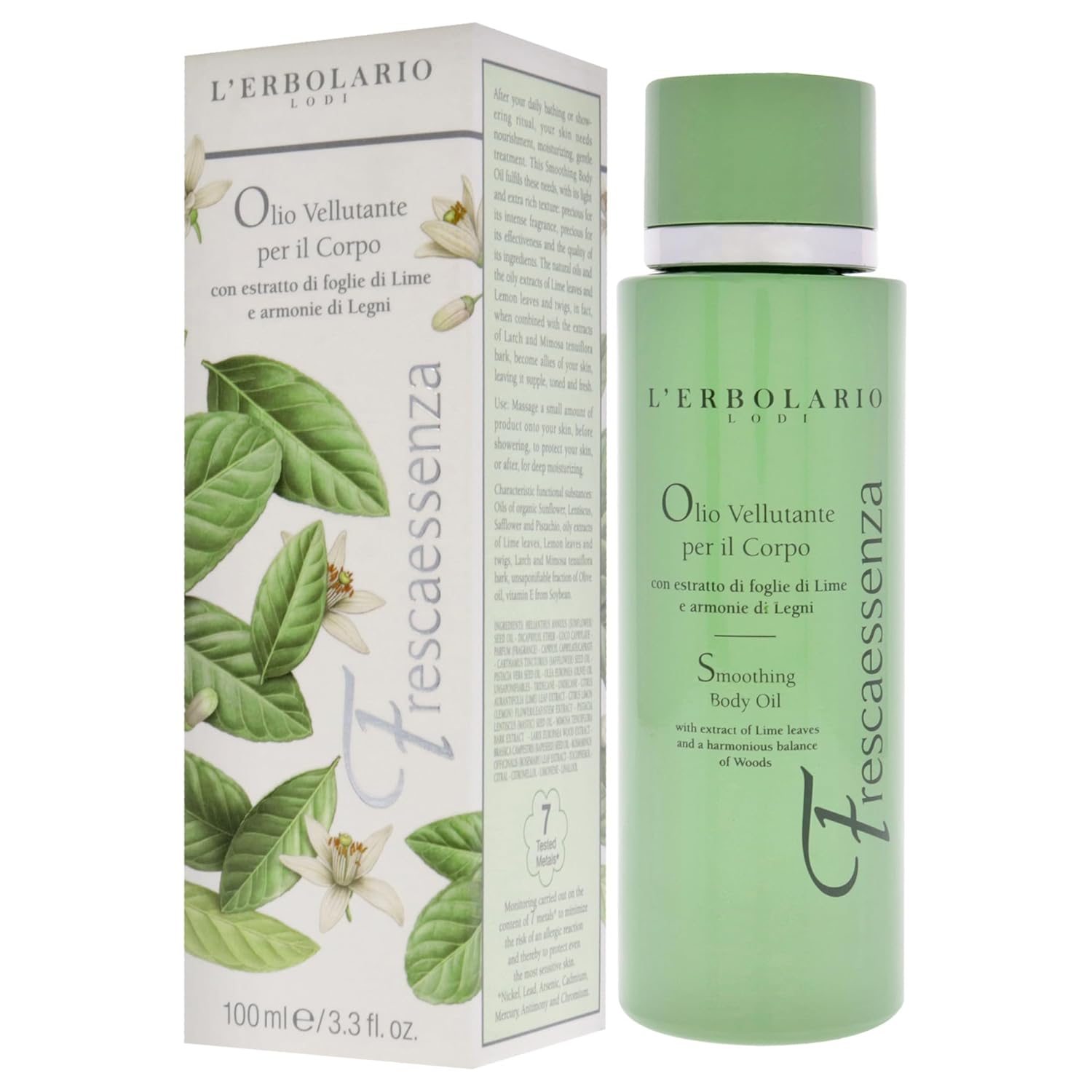 L’Erbolario Frescaessenza Smoothing Body Oil - Tightening, Toning And Dry Skin Moisturizer - Massage And Vitamin E Oil With Sunflower Oil - 3.3 Oz : Beauty & Personal Care