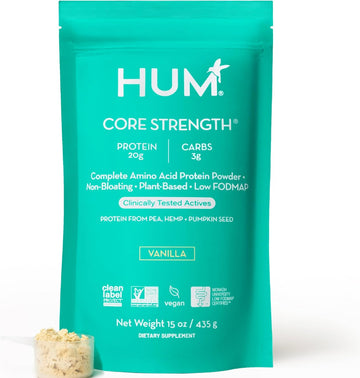 Hum Core Strength Vanilla Protein Powder - Digestion Friendly Vegan Plant Protein For Shakes (15 Servings)