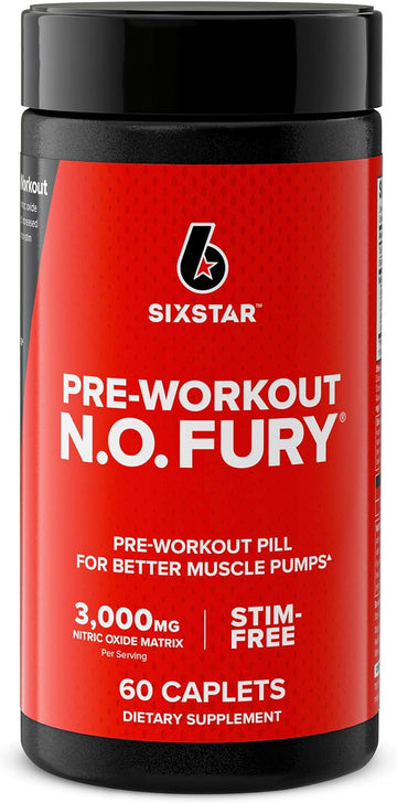 Six Star Nitric Oxide Supplements For Men & Women, Muscle Builder (60 Count) - Nitric Oxide Booster Pills Muscle Pump Pre Workout Supplement - Sports Nutrition For Muscle Building, Strength & Energy