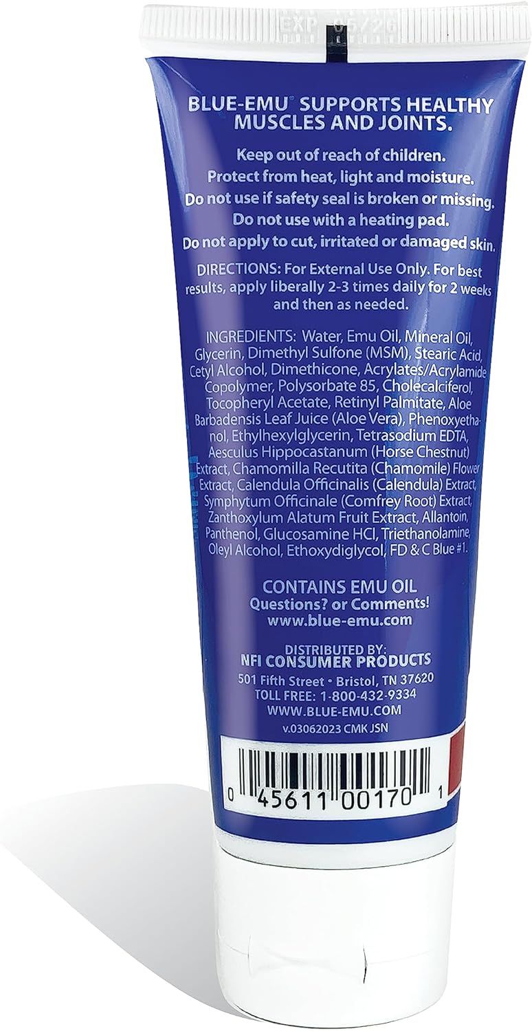 Blue Emu Original Super Strength Muscle and Joint Cream, Support for Muscles and Joints, Travel Size 3 oz : Health & Household