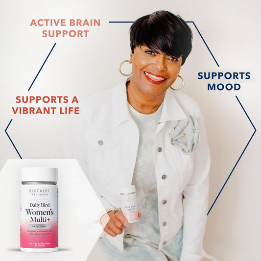 Best Nest Wellness Daily Bird Women'S Multivitamin For Women With Probiotics, Methylfolate, Whole Food Organic Blend, Once Daily Vitamins, Gluten Free, 30 Ct