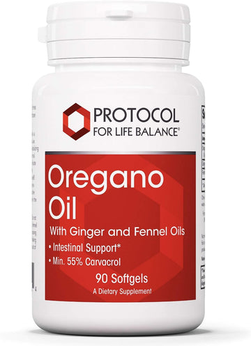 PROTOCOL FOR LIFE BALANCE - Oregano Oil - with Ginger and Fennel Oil, Helps Provide Intestinal Support, Immune System Function - 90 Softgels