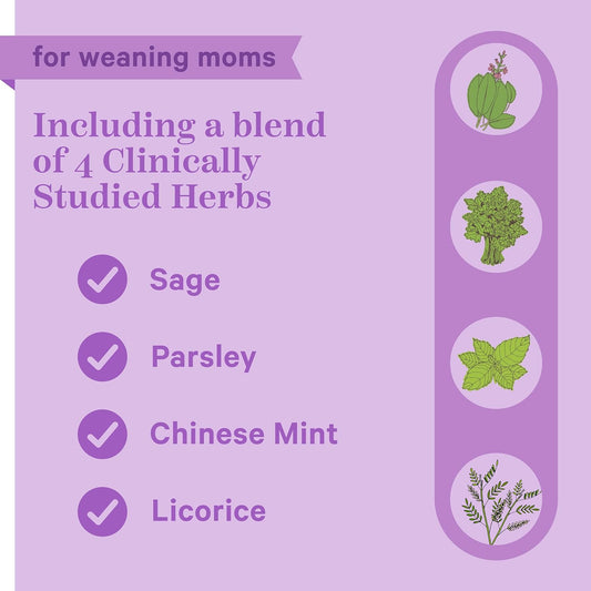 Pink Stork No Flow: Dry Up Breast Milk Supply With Sage, Parsley, And B Vitamins, Postpartum Essentials For Women To Stop Breastfeeding And Decrease Milk Production, 60 Capsules
