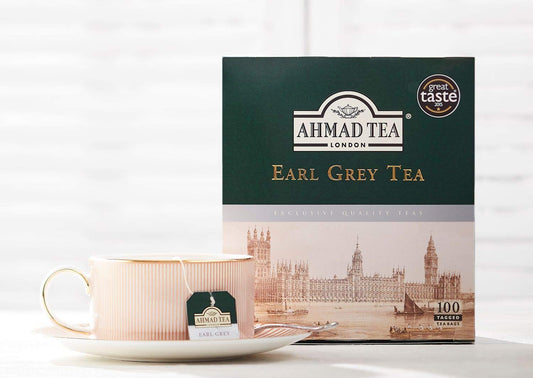 Ahmad Tea Black Tea, Earl Grey Aromatic Teabags, 100 Ct - Caffeinated & Sugar-Free, Packaging May Vary