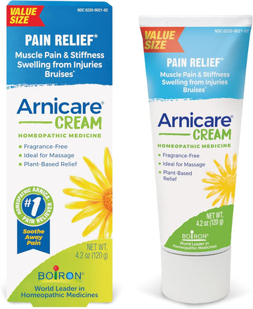 Boiron Arnicare Cream For Soothing Relief For Joint Pain, Muscle Pain, Muscle Soreness, And Swelling From Bruises Or Injury - Fast Absorbing And Fragrance-Free - 4.2 Oz