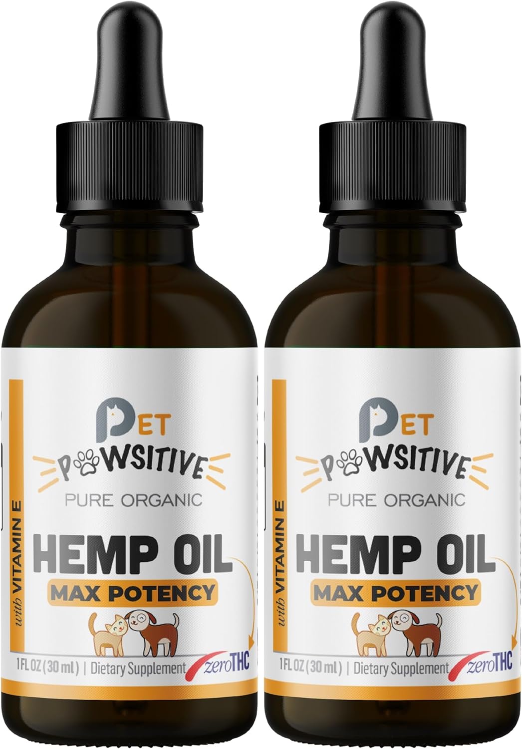 Hemp Oil For Dogs And Cats - 2 Pack - Organic Hemp Drops With Omega 3 6 9 - Hip And Joint Support