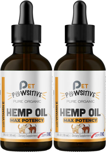 Hemp Oil For Dogs And Cats - 2 Pack - Organic Hemp Drops With Omega 3 6 9 - Hip And Joint Support