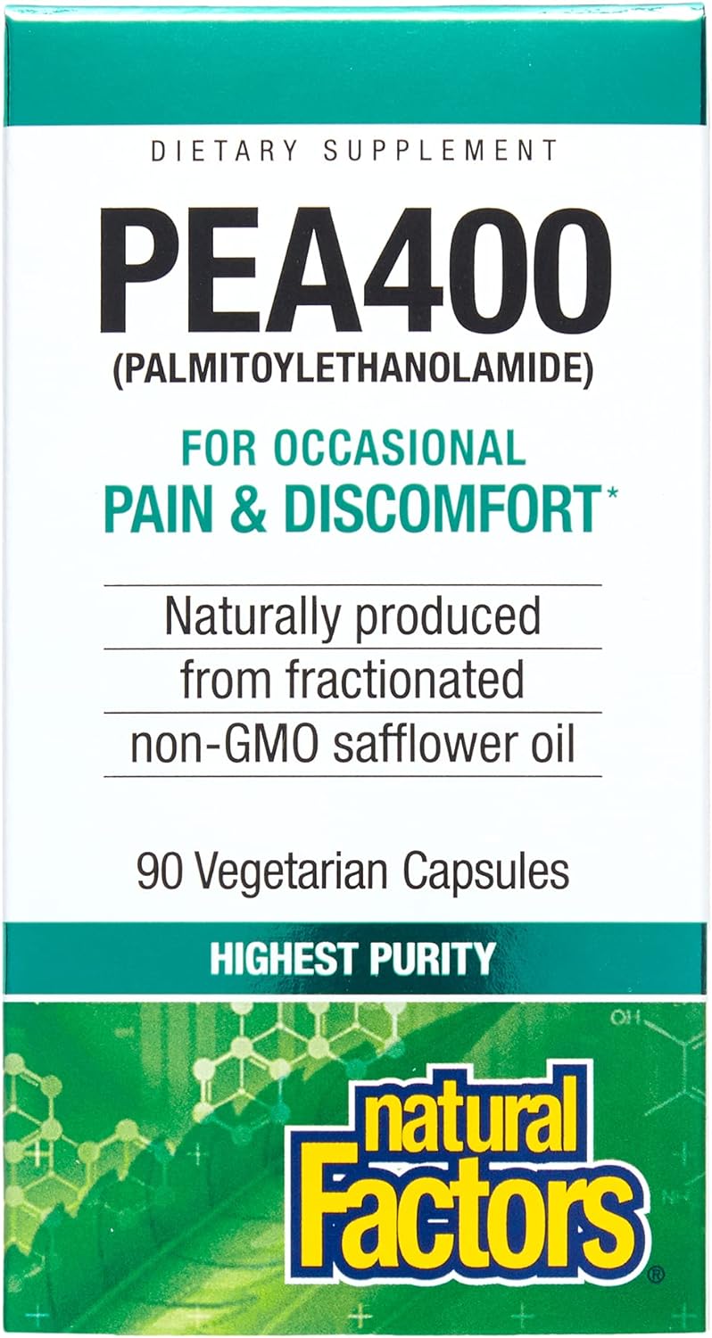 Natural Factors, PEA400, Pure Palmitoylethanolamide for Relief, 90 Count : Health & Household