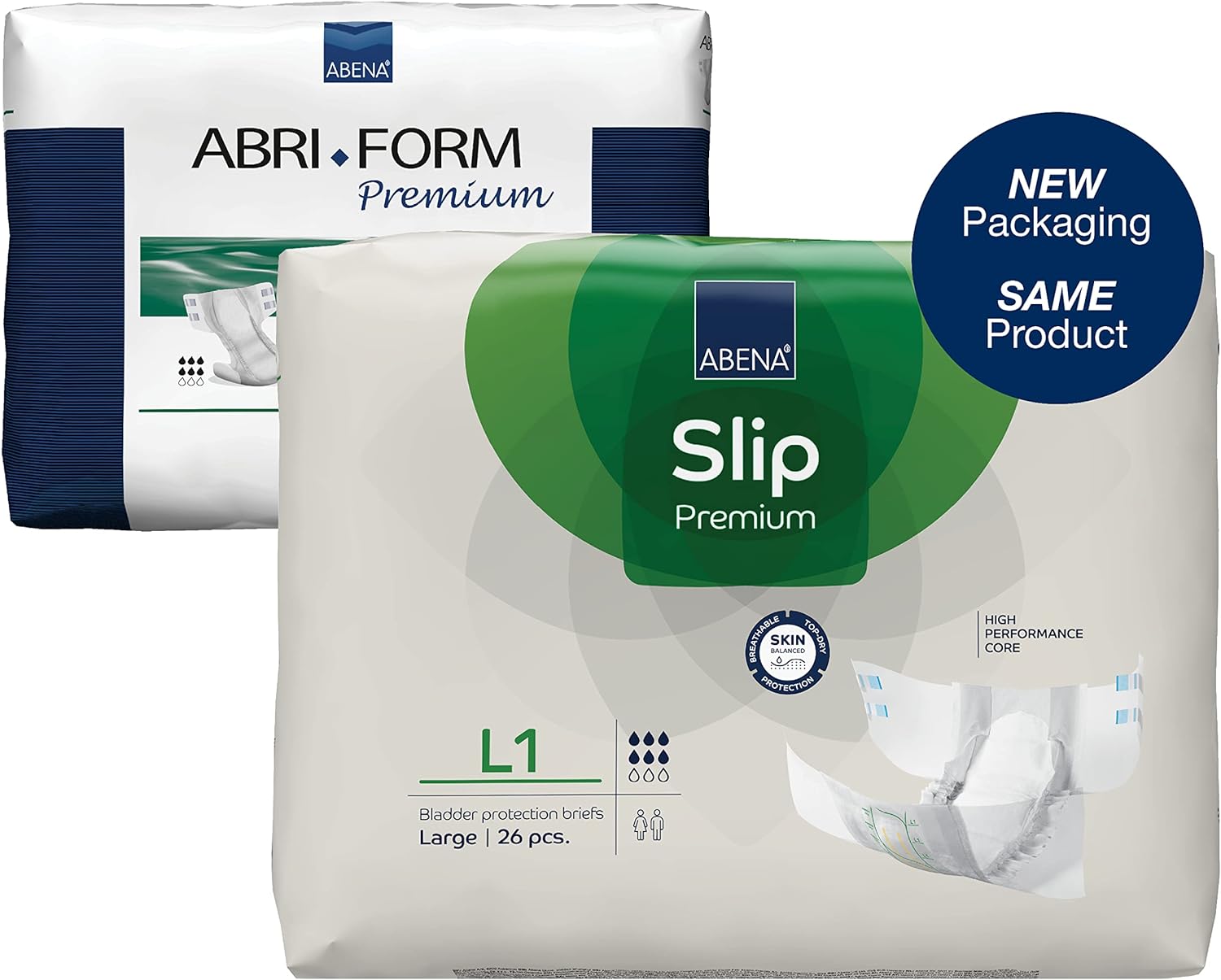 ABENA Slip Premium All-in-One Incontinence Pads for Men & Women, Eco-Labelled Womens, Mens, Large 1, 100-150cm Waist, 2500ml Absorbency, 26PK, White : Amazon.co.uk: Health & Personal Care