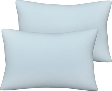 Pobibaby - 2 Pack Premium Toddler Solid Pillowcase - Ultra Soft Jersey Knit - Crib Pillow, Kids Pillow, Travel Pillow Case Cover (Baby Blue)
