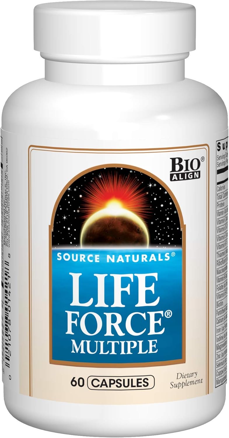 Source Naturals Life Force Multiple Daily Multivitamin High Potency Essential Vitamins, Minerals, Antioxidants & Nutrients - Energy & Immune Boost - 60 Capsules