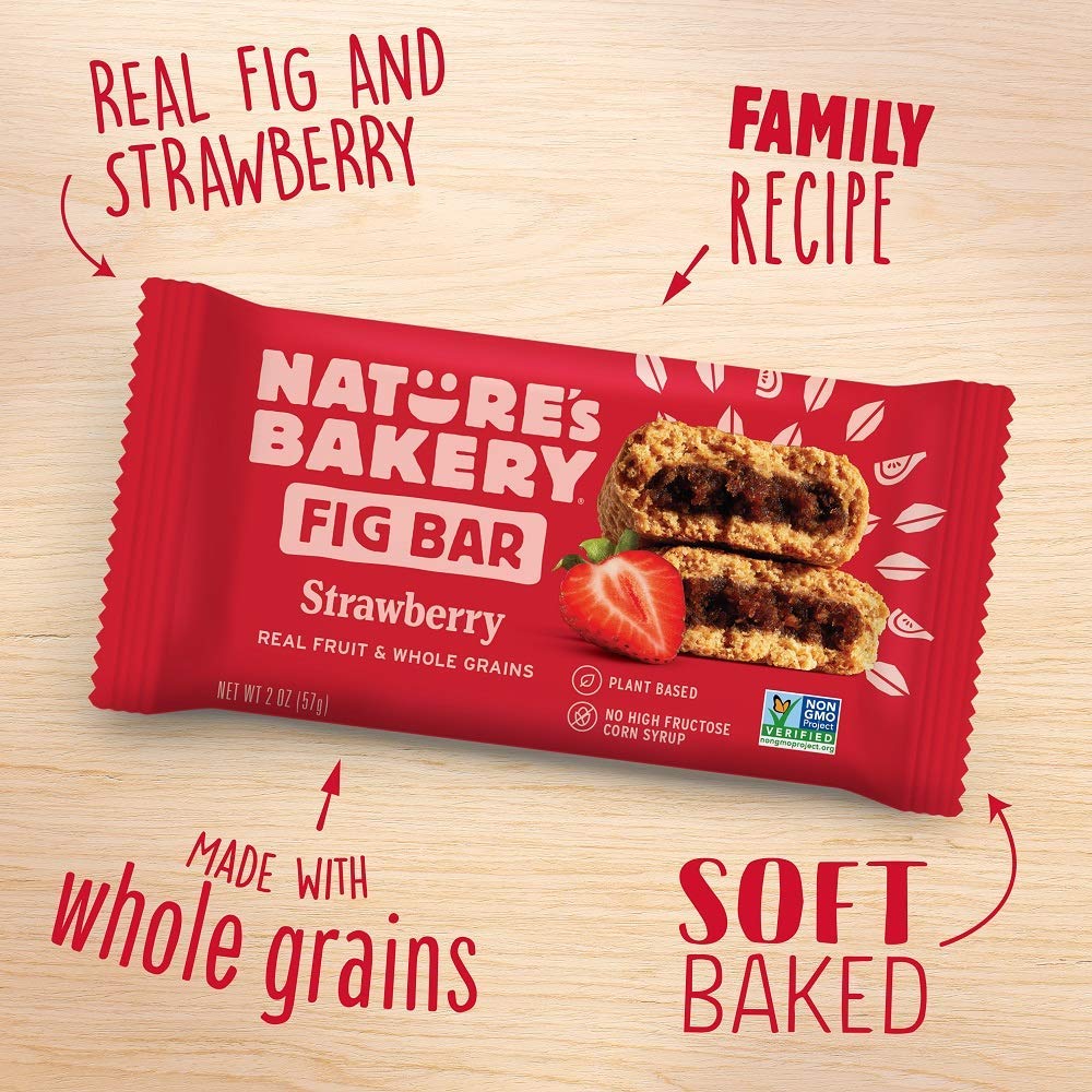 Nature'S Bakery Whole Wheat Fig Bars, Real Fruit, Strawberry, 12 Twin Packs