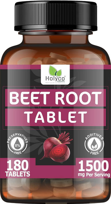 Beet Root Tablet (180 Tablet) 1500mg Per Serving with Potent Black Pepper I Natural Nitric Oxide for Athletic Performance