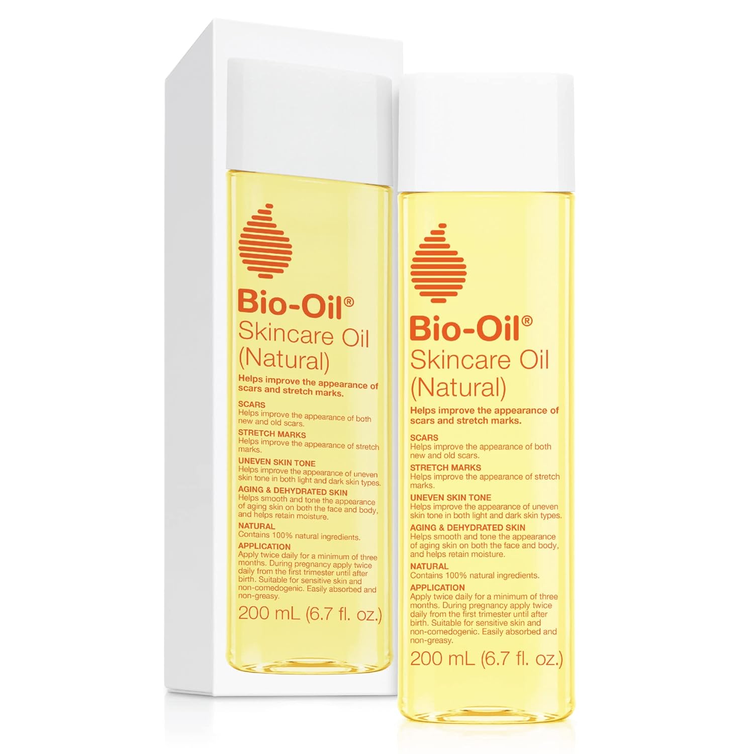 Bio-Oil Natural Skincare Oil, Serum For Scars And Stretch Marks, Face And Body Moisturizer For Dry Skin, Hair Oil, For All Skin Types, 6.7 Oz