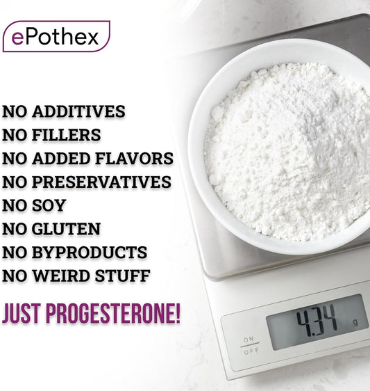 Progesterone Powder USP, Micronized Powder, Topical and Cosmetic, 10 Grams