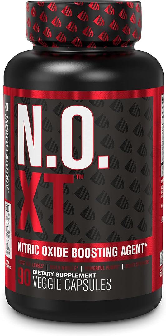 Jacked Factory N.O. Xt Nitric Oxide Supplement, Growth Surge Post Workout Muscle Builder, Build Xt Muscle Builder