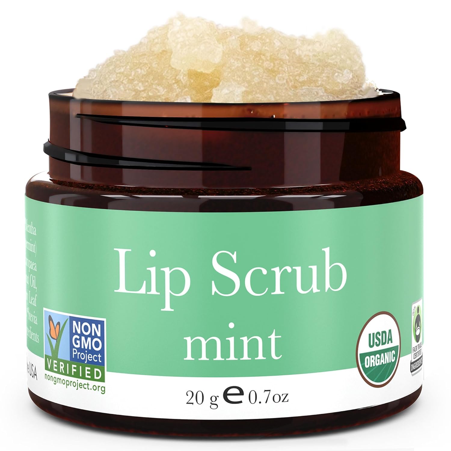 Organic Lip Scrub Mint - USA Made Exfoliating Lip Scrub with Natural & Organic Ingredients, Mothers Day Gifts, Moisturizing Lip Exfoliator Scrub for Dry Lips, Lip Scrubber Exfoliator & Sugar Scrub