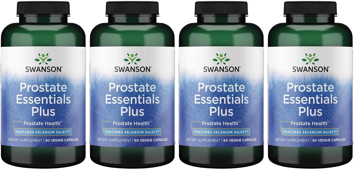 Swanson Prostate Essentials Plus 90 Veg Capsules (4 Pack)