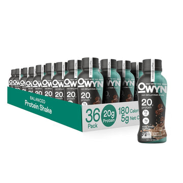 Owyn Only What You Need Vegan Plant Based Protein Shake, Cold Brew Coffee, 36 Pack, 20G Plant Protein, 148Mg Of Caffeine, Omega-3, Prebiotic Supplements, Gluten-Free, Soy-Free, Non-Gmo