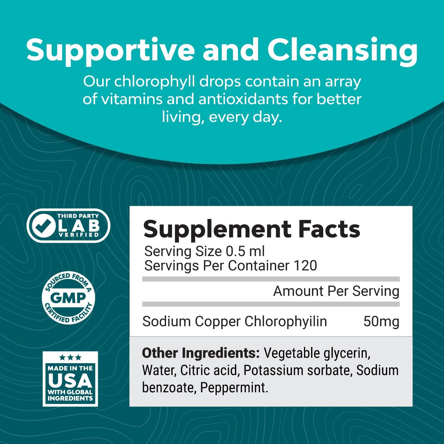 Mint Flavored Chlorophyll Liquid Drops - Vegan Liquid Chlorophyll Drops for Immune Support Gut Health Skin Care Detox Liver Support Energy and Bad Breath - High Potency Internal Deodorizer - 2 Pack : Health & Household
